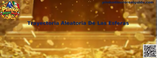 Representación de una trayectoria aleatoria de esferas descendiendo entre pines de Plinko
