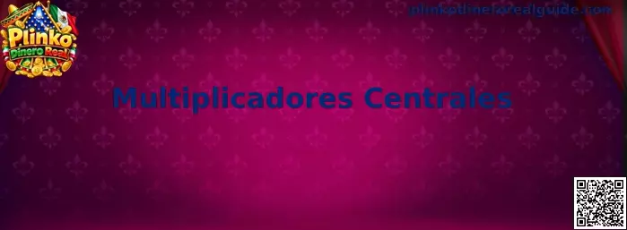 Representación de los multiplicadores centrales en un tablero de Plinko Dinero Real